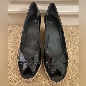 Stuart Weitzman Black Wedges Size 10.5 Narrow